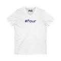 Copy of Female V-Neck Tee - Female Number 4 Dallas Football White and Blue Shirt Printify