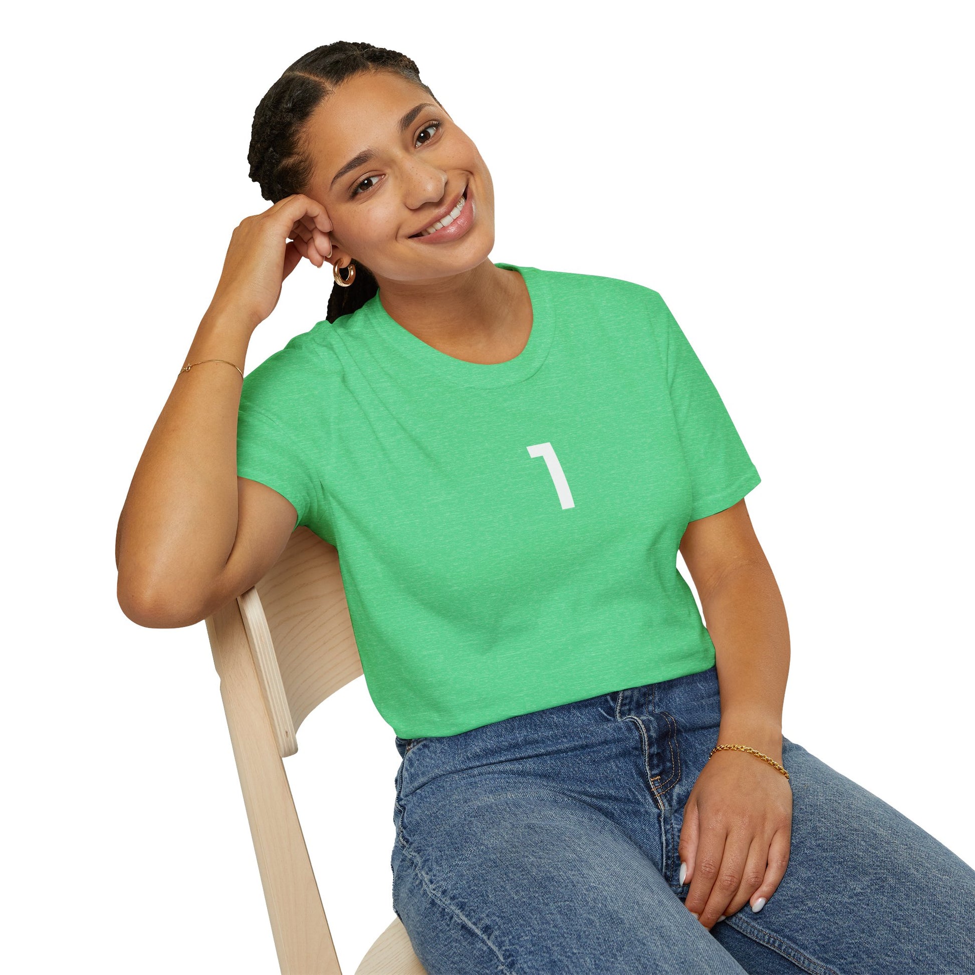 number one - 1 - Green and white - 2 the Point T's  -  by FletchAnswers.com Printify