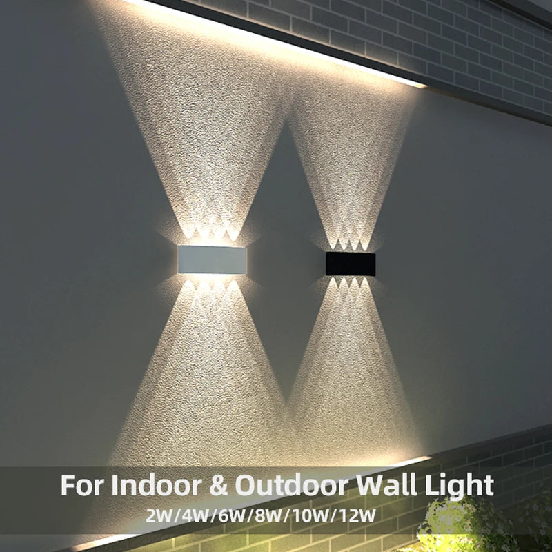 Aluminum LED Wall Lamp Waterproof IP65 Outdoor Garden Lights 8W 12W Interior Wall Light for Bedroom Living Room Stairs Lighting