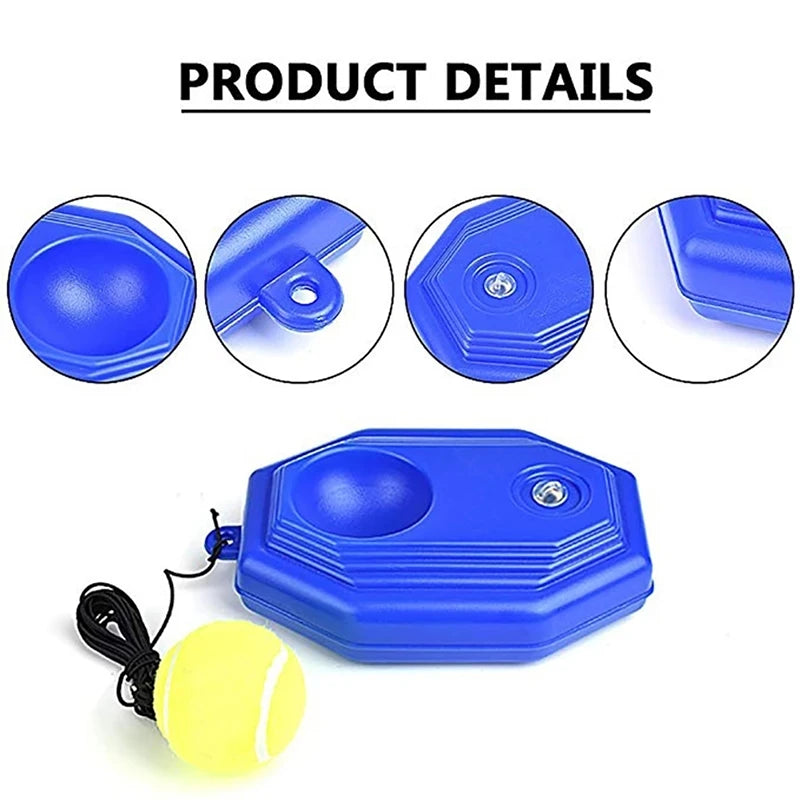 1set Tennis Training Device with Ball Tennis Supplies Tennis Training Aids Baseboard Player Practice Tool With Elastic Rope Base