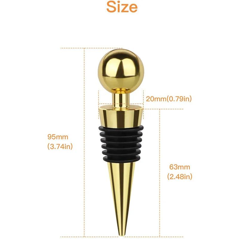 Gold Wine Stoppers Twist Cap Plug Reusable Vacuum Sealed Bottle Cap Champagne Stopper Wine Gifts Bar Tools