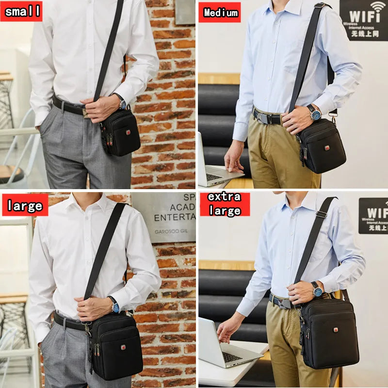 JANGEAR Men Shoulder Bag Casual Messenger Bags Waterproof Man Purse Zipper Crossbody Can Wear A Belt Multi-purpose Mini Belt Bag