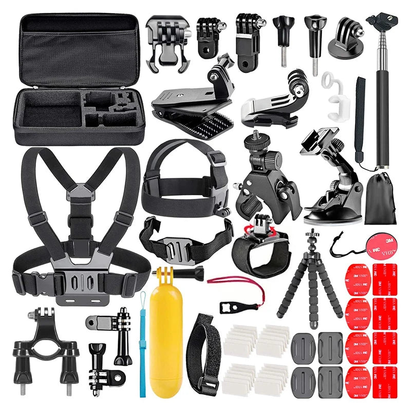 58 In 1 Action Camera Accessory Kit for GoPro 12 11 10 9 8 7 6 5 4 3+ 2 1 DJI Insta360 SJCAM Yi EKEN Osmo AKASO Accessory