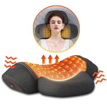 Electric Neck Massage Pillow Heating Vibration Neck Massager Back Cervical Traction Relax Sleeping Memory Foam Spine Support