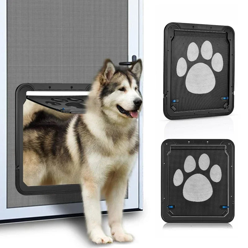 Pet Door New Safe Lockable Magnetic Screen Outdoor Dogs Cats Window Gate House Enter Freely Fashion Pretty Garden Easy Install