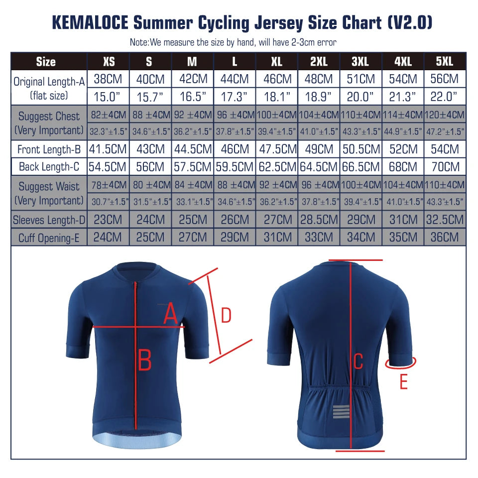 KEMALOCE Cycling Jersey Men Short Sleeve 2024 Summer Solid Blue&Black&White&Grey Reflective Breathable Cool Bicycle Bike Jersey