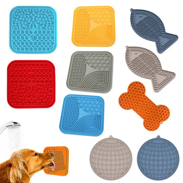 Pet Supplies Silicone Pet Licking Mat Cat Anti-choking With Slow Food Bowl Puppy Bath Distracted Licking Plate Cutlery