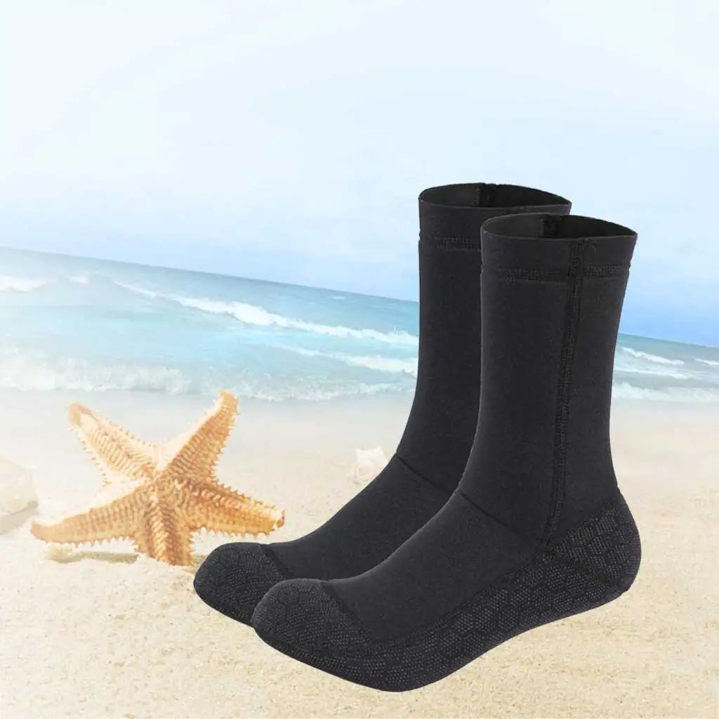 3mm Snorkeling Spearfishing Socks Winter Surfing Warm Beach Sock Anti Slip Neoprene Portable Lightweight for Water Sport