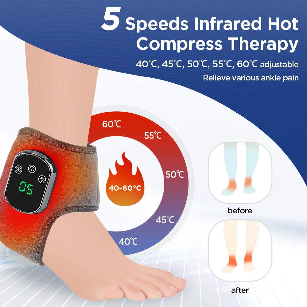 Electric Ankle Massager Ankle Brace Relaxation Treatment Air Compression Foot Massager Pain Relieve Relieving Achilles Tendoniti