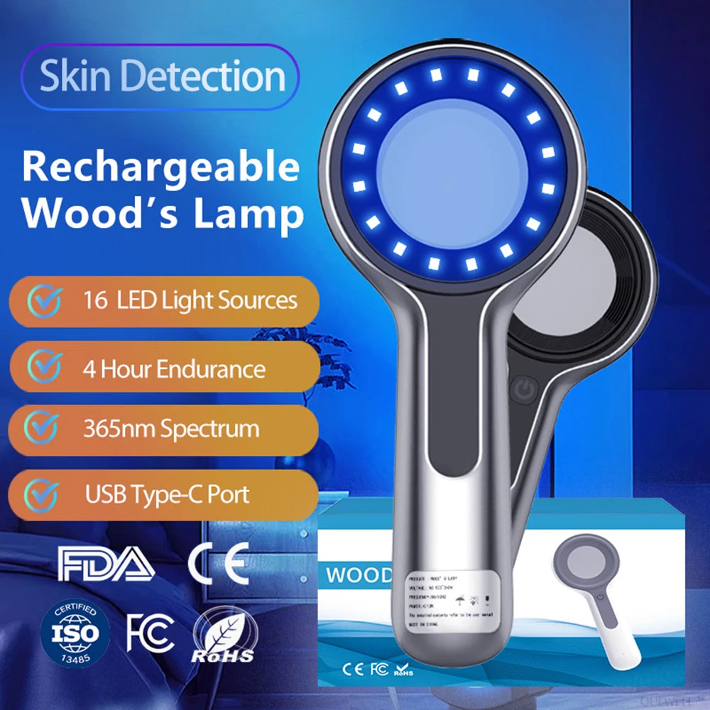 NEW Woods Lamp Skin Analyzer For Skin UV Magnifying For Beauty Facial Testing Wood Lamp Light Skin Analysis Detection Skin Care