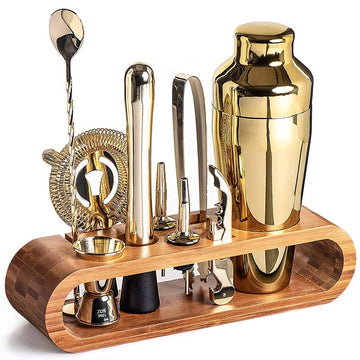 Cocktail Bar set Mixology Bartender Kit: 10-Piece Bar Tool Set with Stylish Bamboo Stand