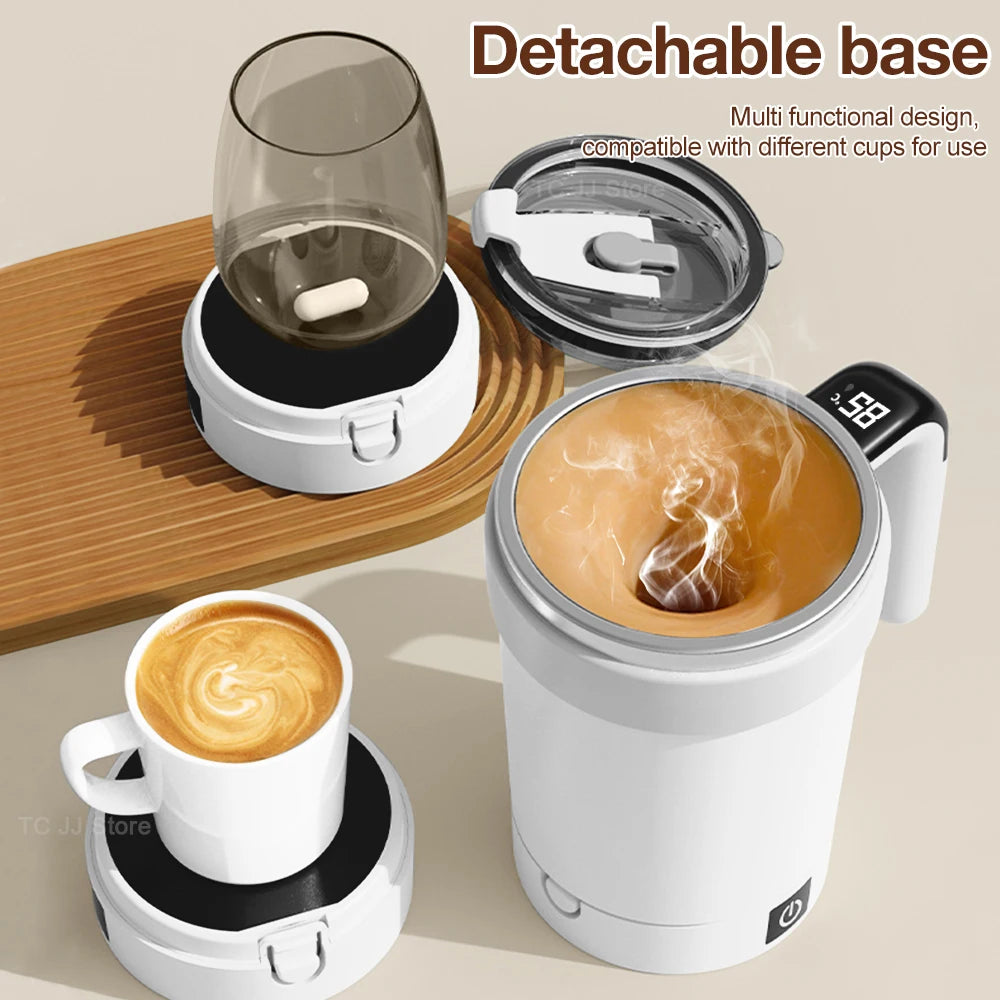 Automatic Stirring Cup Rechargeable Magnetic Mixer Electric Stirring Mugs Stainless Steel Coffee Mug Rotating Magnetic Tumbler