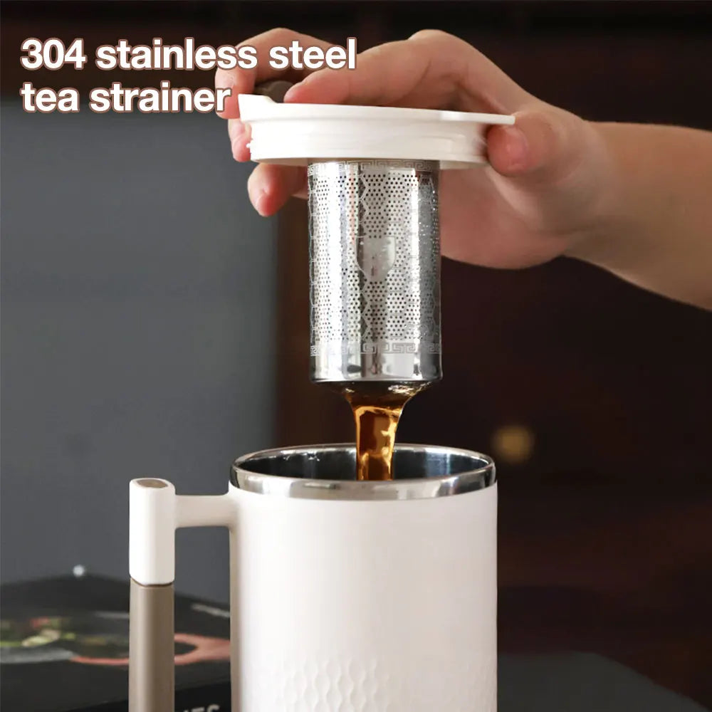 450ml Stainless Steel Liner Coffee Cup Mug With Tea Infuser Creative Portable Drinking Cup Milk Tea Coffee Cup Gift Drinkware