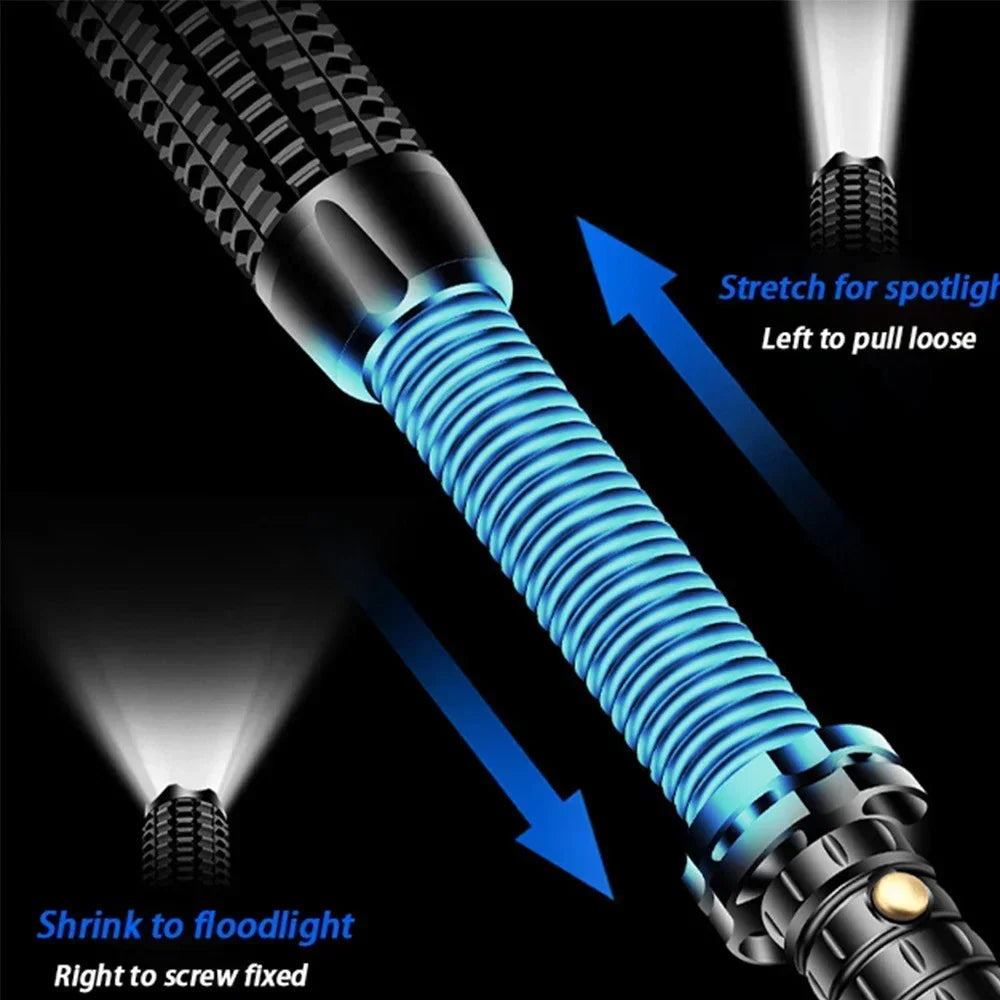 Baseball Bat LED Flashlight AluminumAlloy Focusable Zoomable Super Bright Self Defense Mace Light Tactical Baton Emergency Torch