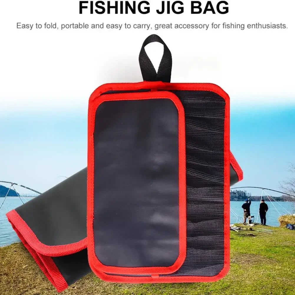 Fishing Lure Bag 12 Slots Fishing Bag Lure Organizer Bait Storage Bag Waterproof Adjustable Fishing Lure Jig Pocket