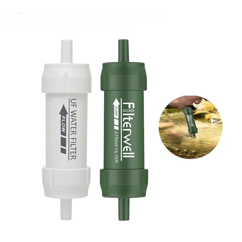 Outdoor Survival Water Filter Camping Portable Emergency Filter Water Bottle Safety Survival Supplies Camping Purifier for Storm