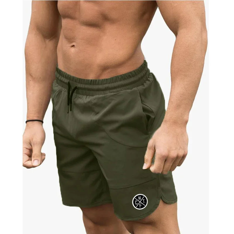 Men's Fitness Running Pants Summer Black Stretch Breathable Cool Shorts