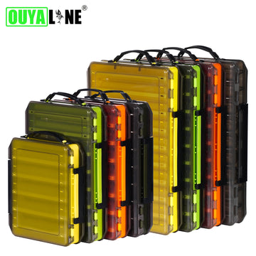 OUYALINE Large Storage Double Sided Lure Hook Boxes  Fishing Tackle Box Lure  Baits Container Storage Case Fishing Accessories