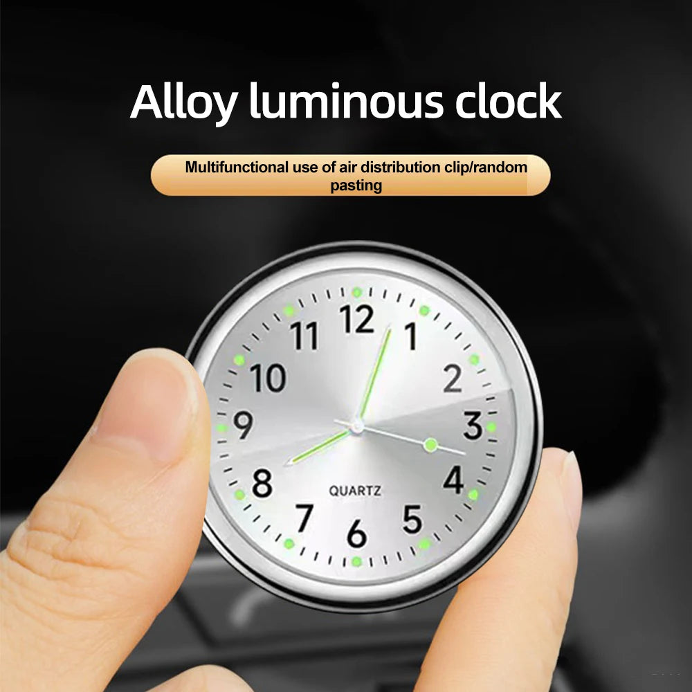 Car Clock Luminous Automobiles Internal Stick-On Mini Digital Watch Mechanics Quartz Clocks Auto Ornament Car Accessories