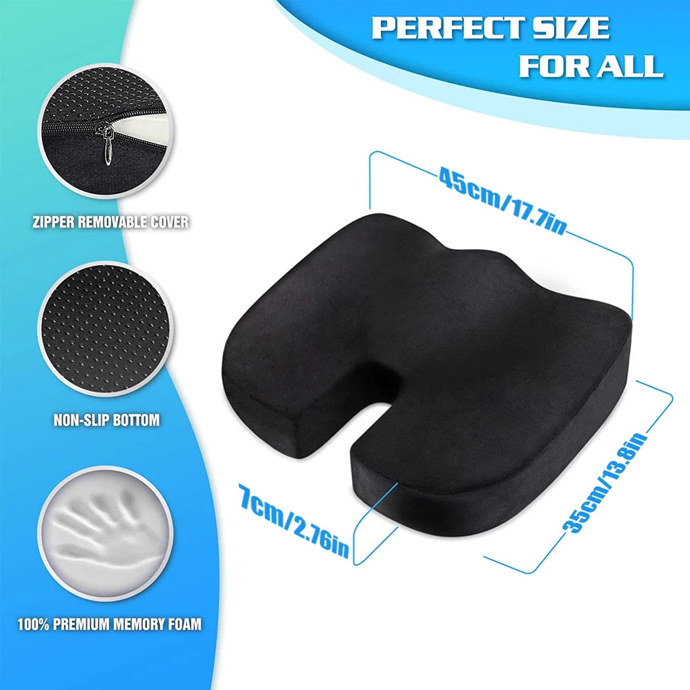 Gel Orthopedic Memory Cushion Foam U Coccyx Travel Seat Massage Car Office Chair Protect Healthy Sitting Breathable Pillows