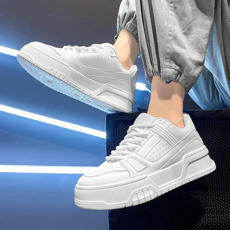 Men's Luxury Sneakers White Leather Casual Shoes Comfortable Running Shoes for Men Luxury Platform Sport Shoes Zapatillas Hombre