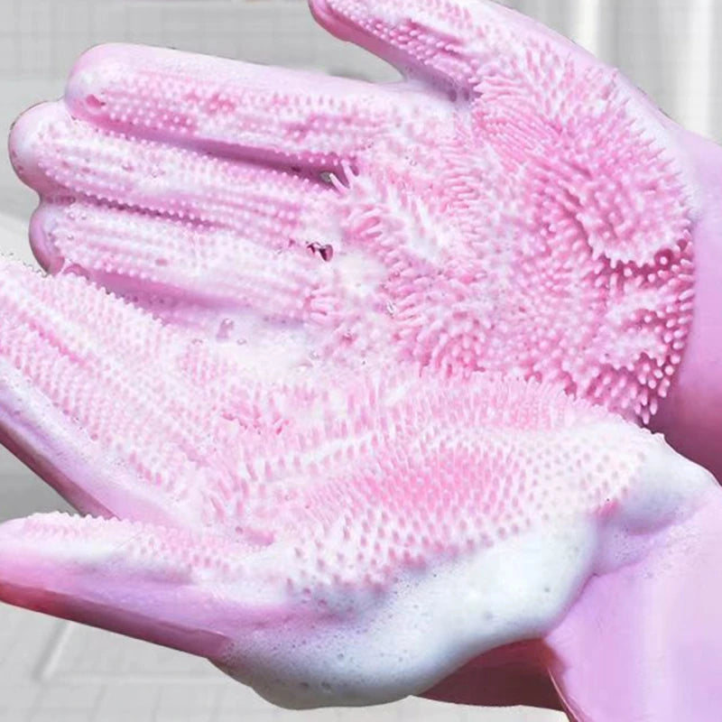 Pet Grooming Bathing Gloves Dog Cat Bathing Shampoo Massaging Cleaning Cleanner Sponge Silicon Hair Removal Glove