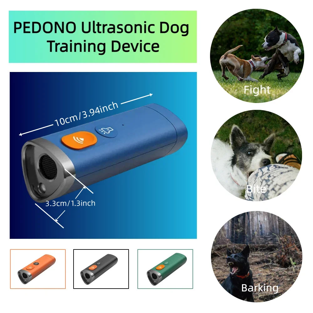 Ultrasonic Dog Repeller with Flashing Light Rechargeable High Power Handheld Dog Repellents Bark Deterrent Dog Training Device