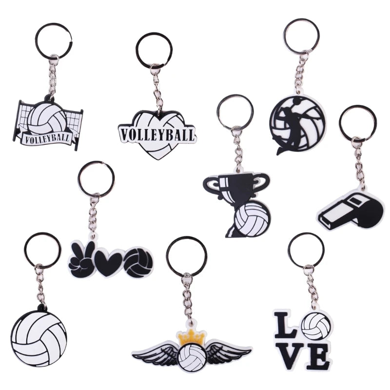 5Pcs Volleyball Keychains Jewelery Keys Party Pendants Gift Chain for Volleyball Favor Fan Pendant Keychain Case Keyring