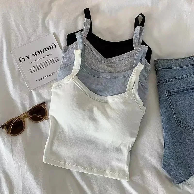 Crop Top Women Sexy Sleeveless Tops Fashion Female Underwear Lady's Camisole Girl Basic T-shirt Vest Lingerie Bras Tube Tops New