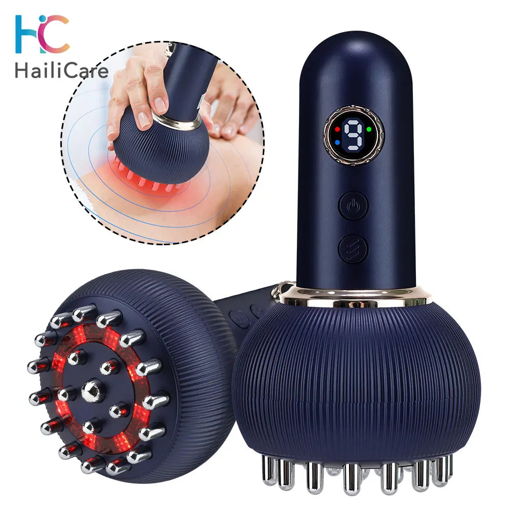 Electric Lymphatic Drainage Machine Meridian Body Massage Brush Microcurrent Anti Cellulite Guasha Physiotherapy Apparatus