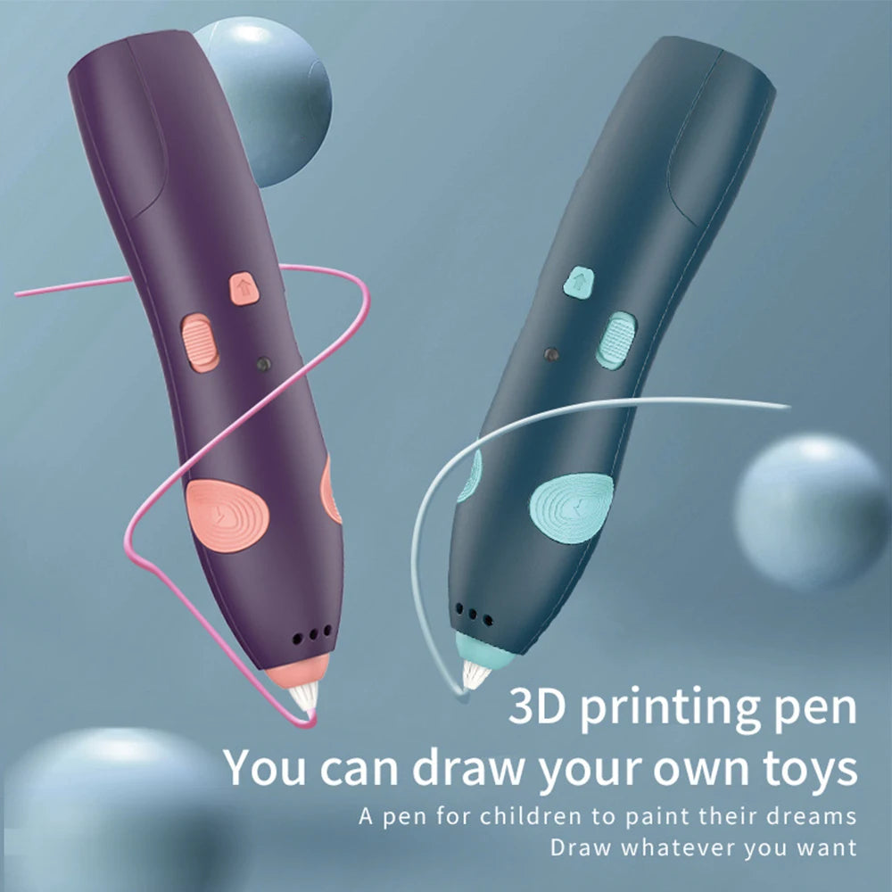 Not hot 3D Printing Pen for Kids Educational DIY Drawing Scrawl PLA Filament Wireless Easy Suitable for Children's Birthday Gift