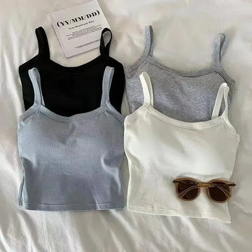 Crop Top Women Sexy Sleeveless Tops Fashion Female Underwear Lady's Camisole Girl Basic T-shirt Vest Lingerie Bras Tube Tops New